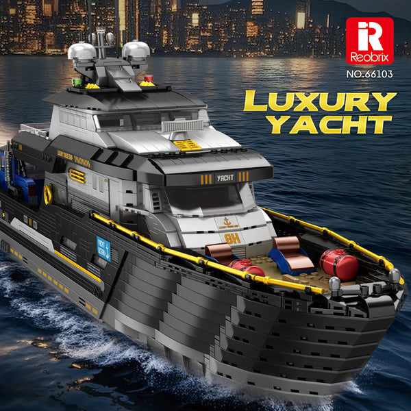 Luxury Yacht Simulation Building Blocks Set 4421pcs Reobrix 66103 Large ABS Model Bricks