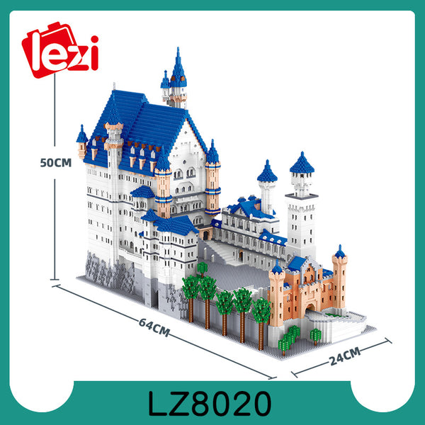 Neuschwanstein Castle Building Set - Micro Diamond Particle Architecture Model