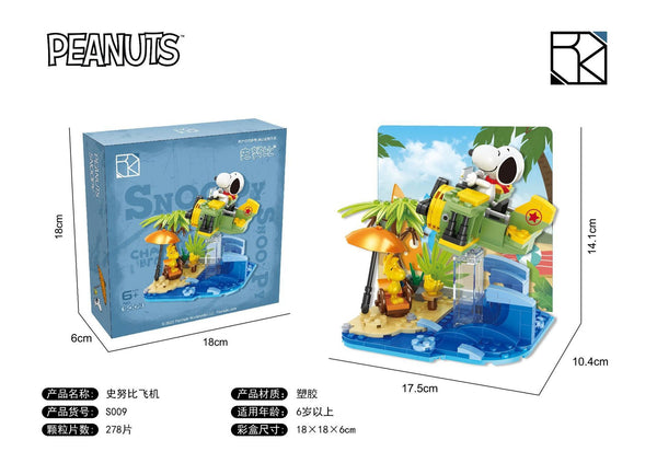 Snoopy Flying Ace Building Set - 278PCS WWI Sopwith Camel Airplane Model HSANHE-S009