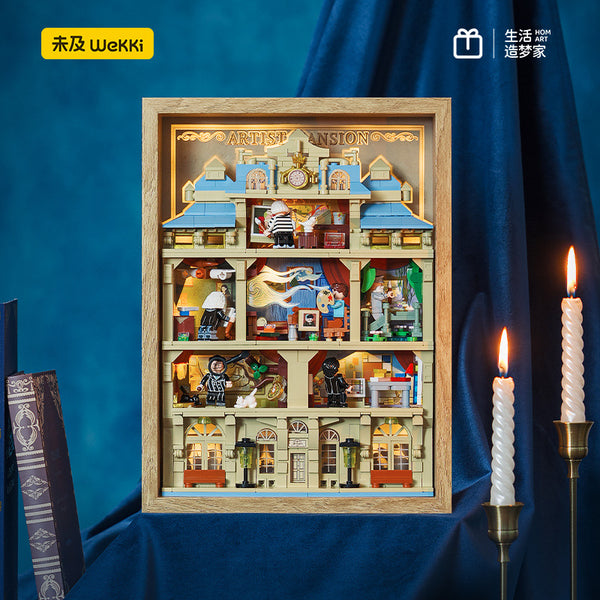 Wekki 506303 Artist's Night with Lights | Master's Collection Lighted Picture Building Set