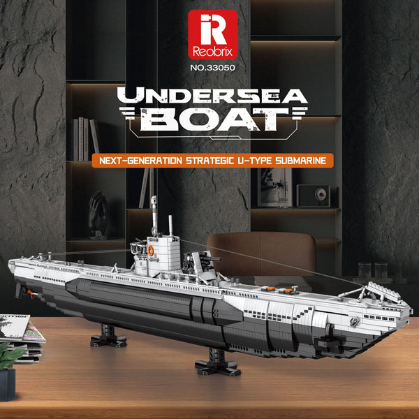 Reobrix 33050 Undersea Boat 3987pcs Building Set - 140cm Submarine Model with Display Stand