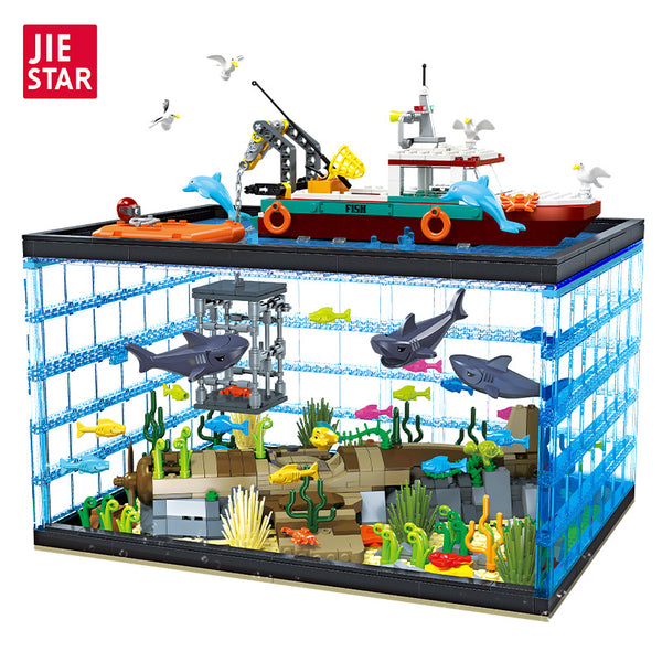 JIESTAR 9048 Ocean Creatures Building Set with Lights - 1519 Pcs Undersea Adventure Model