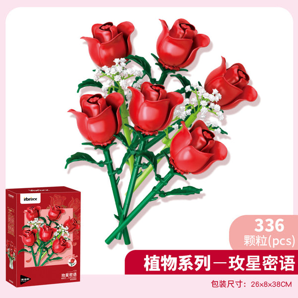 PanlosBrick 655066 Eternal Flower Bouquet Rose Building Blocks Set