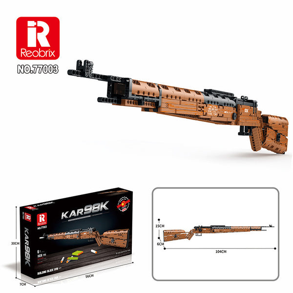 ReoBrix 77003 Karabiner 98K Sniper Rifle Building Blocks – 1028PCS Military Gun Model Toy