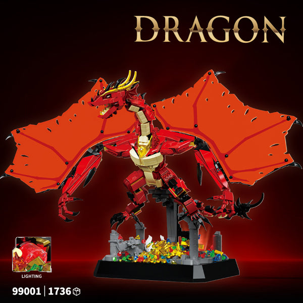 12GO 99001 Smaug Dragon Building Blocks Set 1736pcs Collectible Model