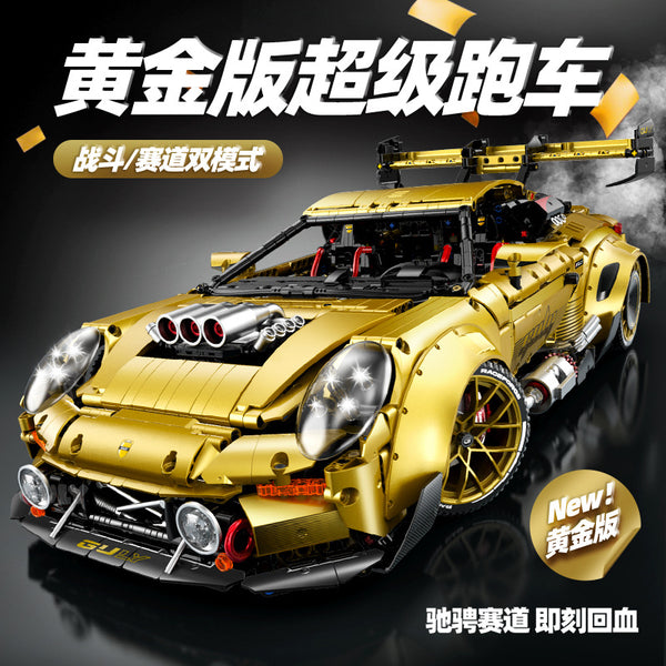 Guly 10640 1:8 Porsche GT3 Static Building Kit (3824PCS) - Golden Edition