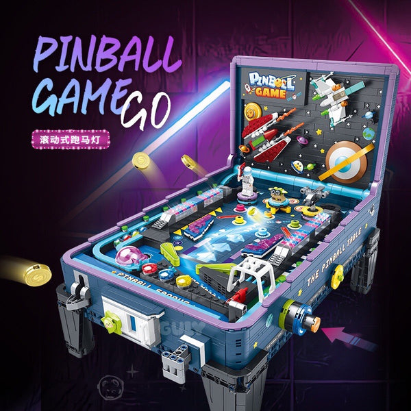 Pinball Table Building Blocks Set – 2309pcs MOC DIY Game Machine with Lights, Sound & Motor for Gift
