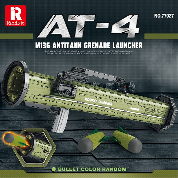 Reobrix 77027 AT-4 Antitank Bazooka – Military Weapons Series DIY Building Blocks