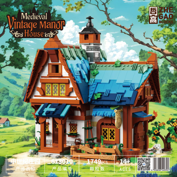 Medieval Manor Building Blocks – DIY Street Scene Puzzle Assembly Toy (800+ Pieces, Gift Box)