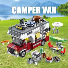 924PCS Lighting Camper-Van Building Blocks ABS Material Camper Car Construction Bricks Vacation Vehicle